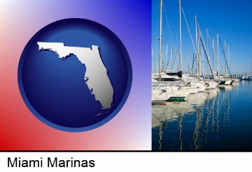 sailboats in a marina in Miami, FL