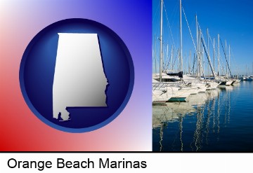 sailboats in a marina in Orange Beach, AL