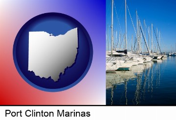 sailboats in a marina in Port Clinton, OH