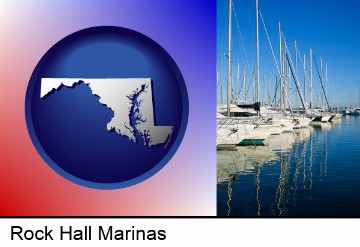 sailboats in a marina in Rock Hall, MD